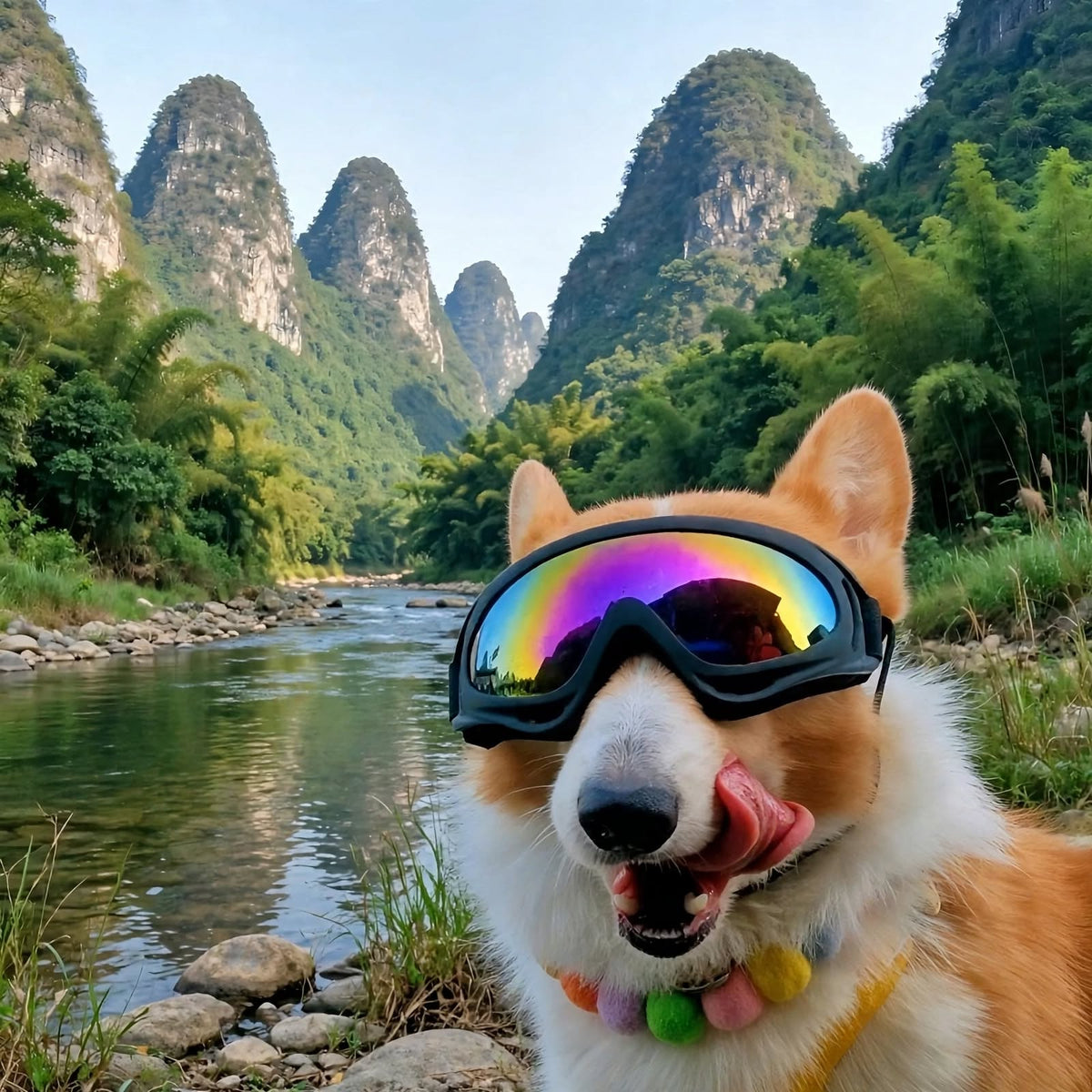 Dog Goggles - UV Protection - Windproof Dustproof - Adjustable - Black