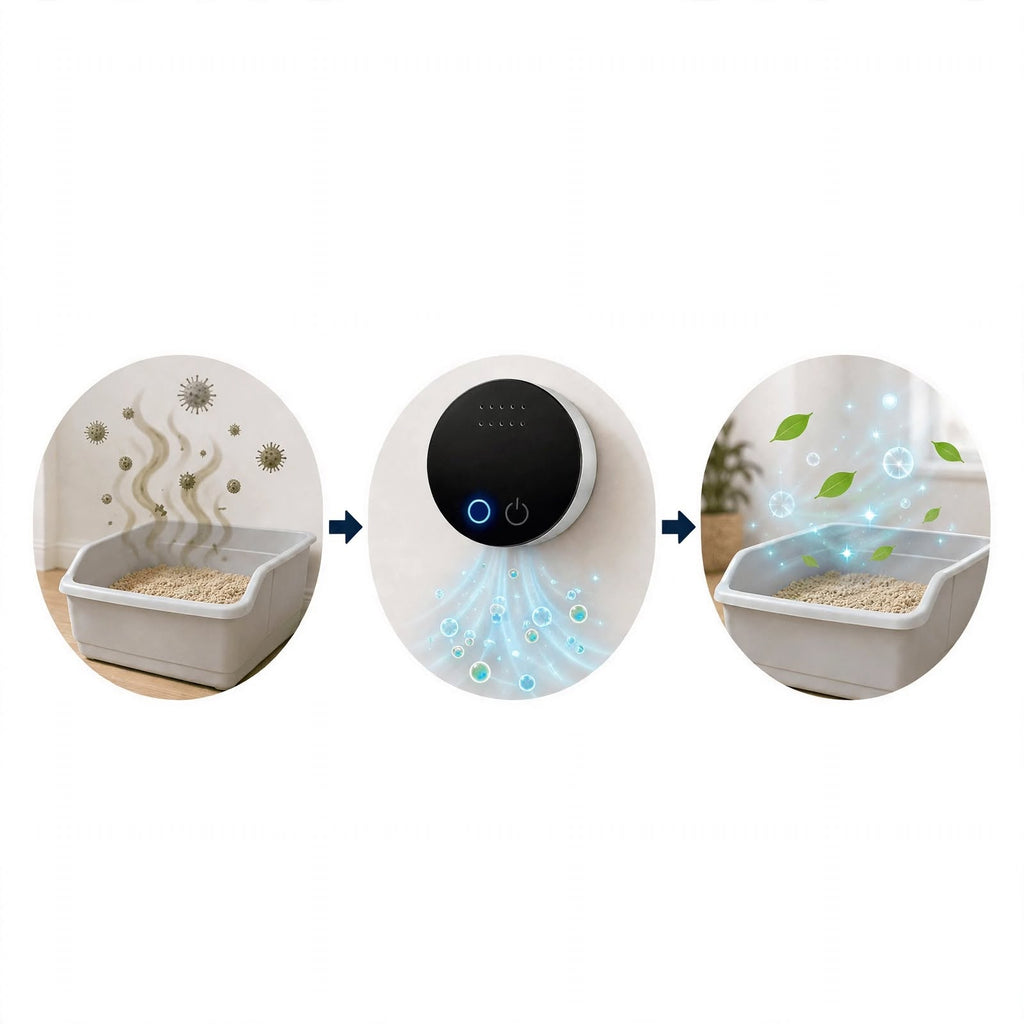 Pet Odor Eliminator Device - For Litter Box, Bathroom, Trash Can