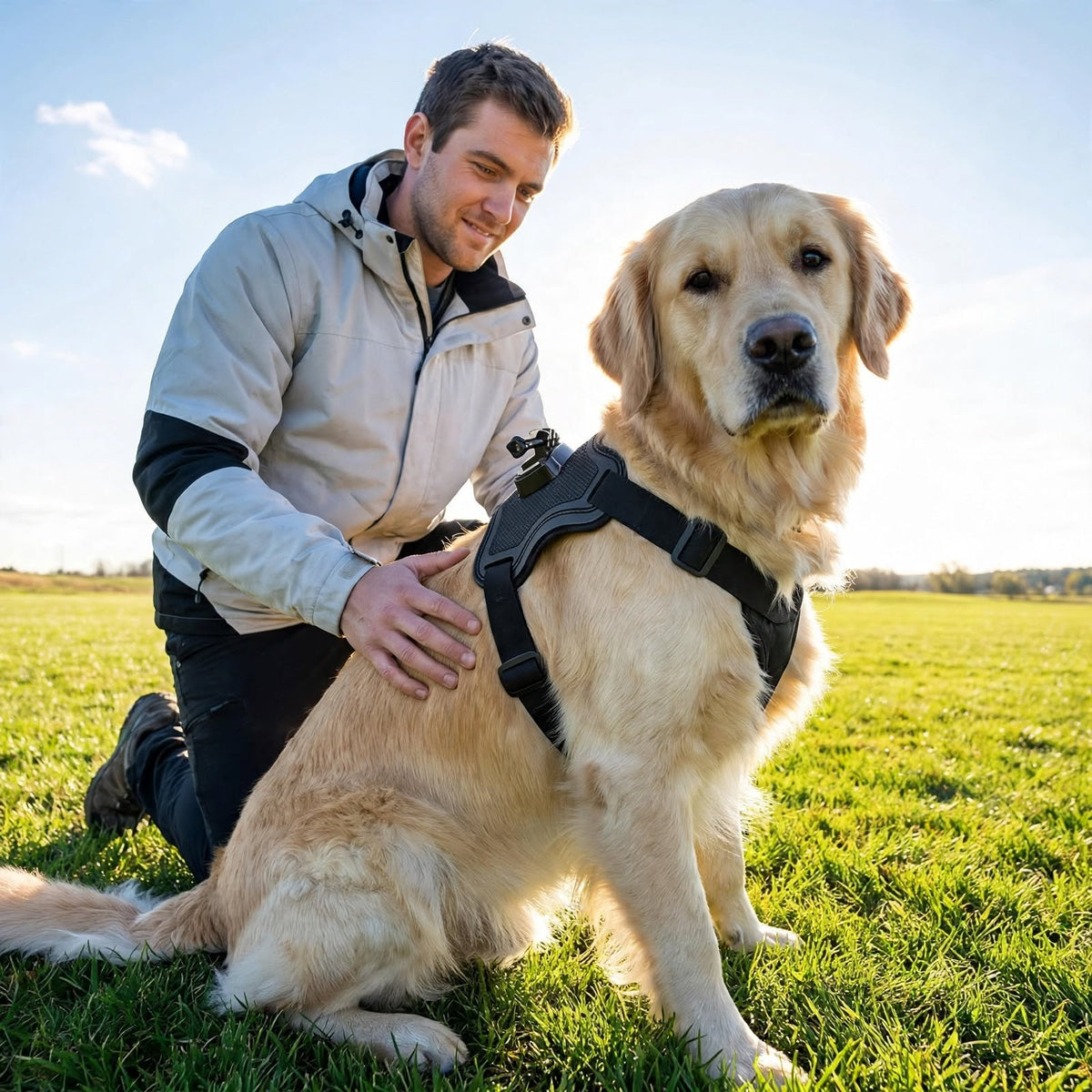 Dog Camera Mount Harness - Adjustable - Dual POV - For Small Large Dogs