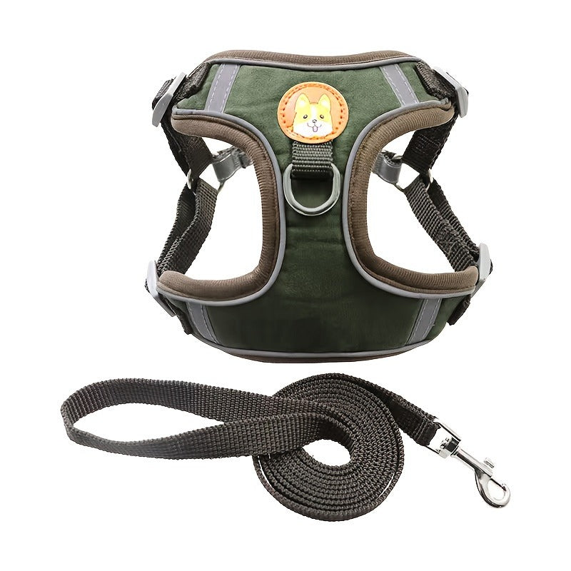 Reflective Dog Harness and Leash Set - Adjustable Breathable Vest
