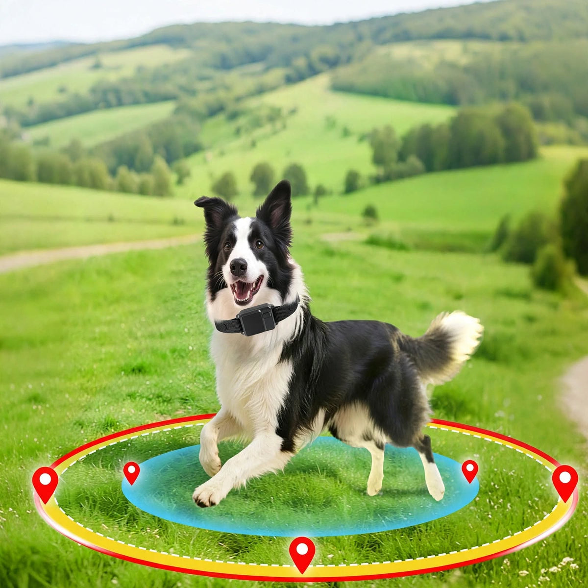 GPS Wireless Dog Fence - Adjustable Radius 49-6561 FT - No APP Needed