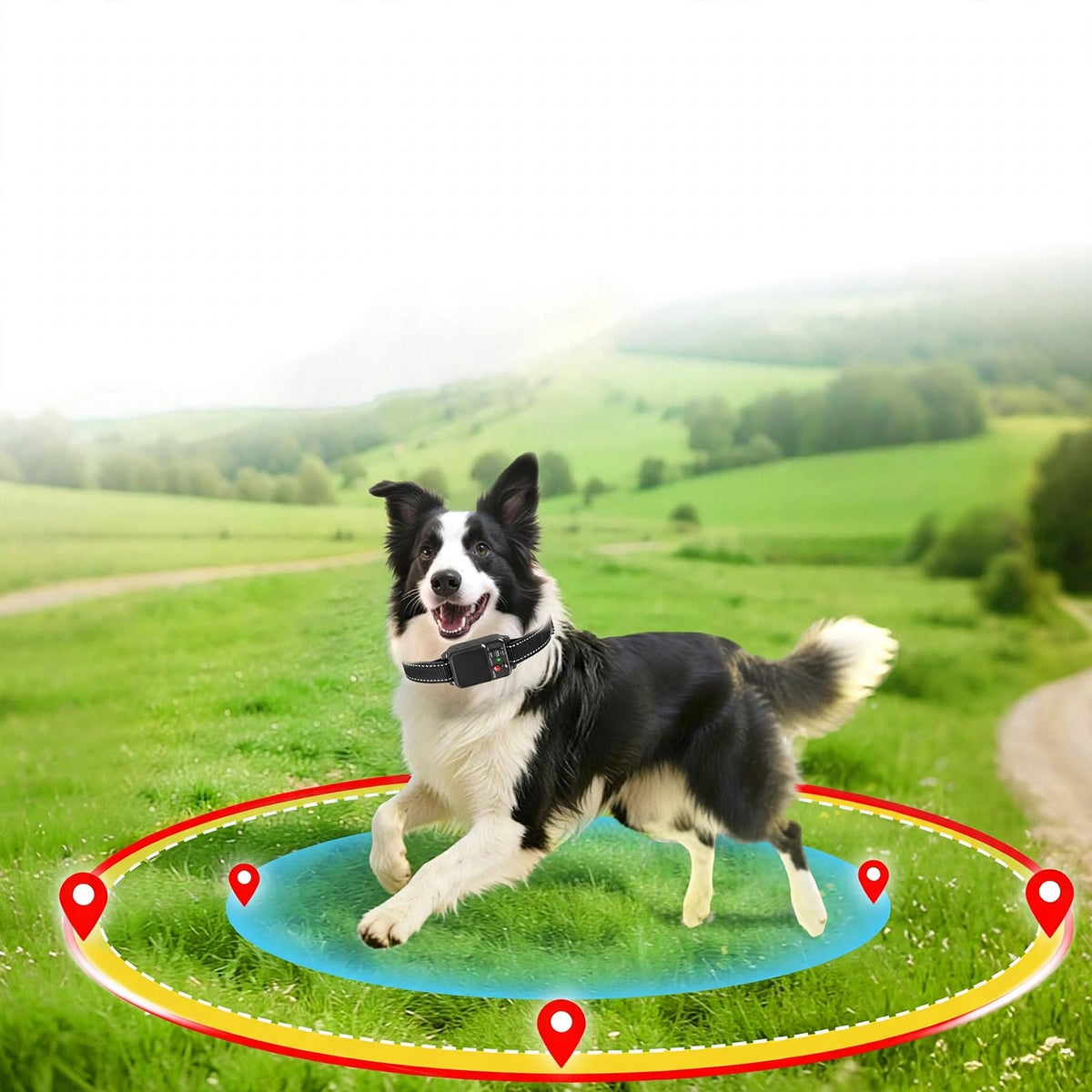 GPS Wireless Dog Fence - Adjustable Radius 49-6561 FT - No APP Needed