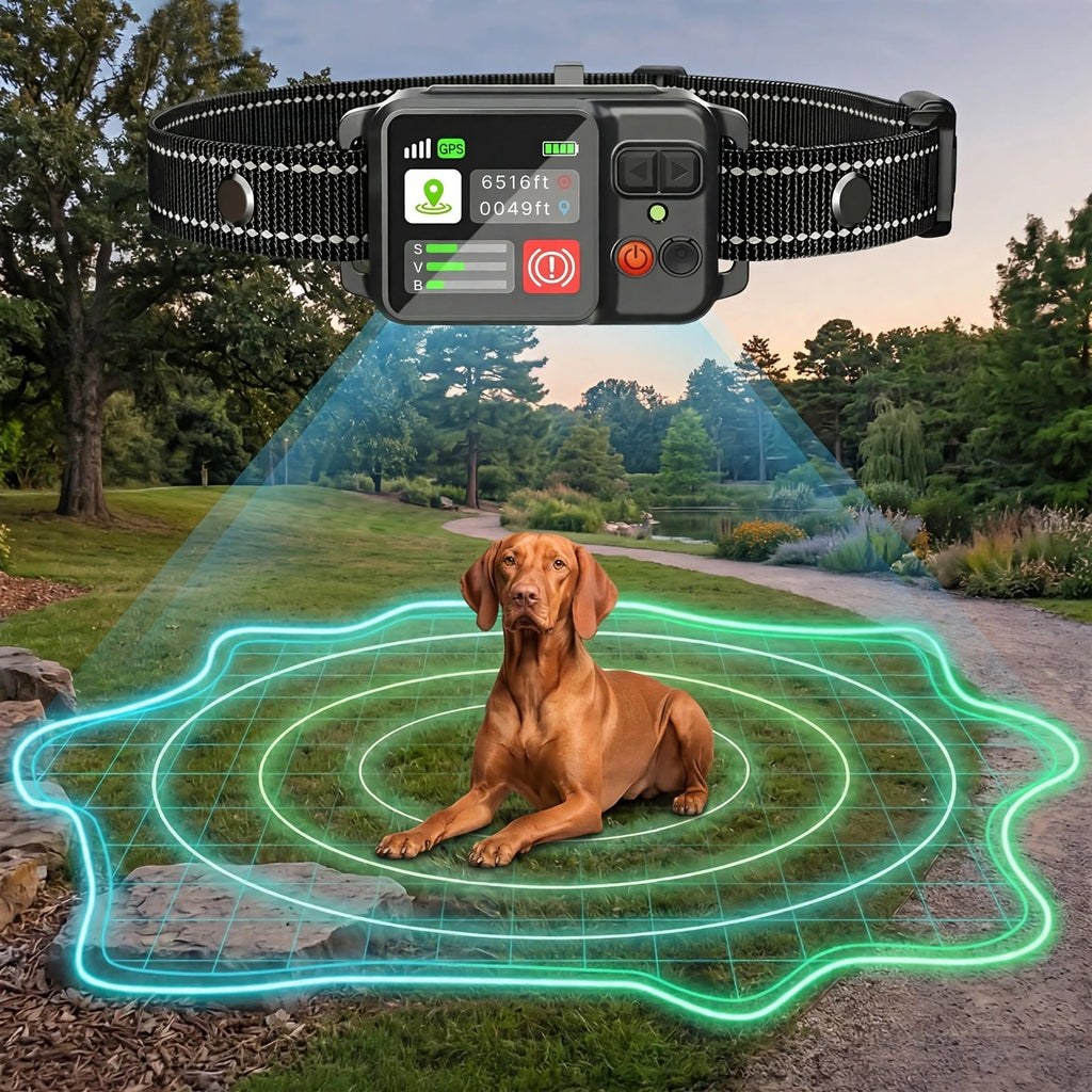 GPS Wireless Dog Fence - Adjustable Radius 49-6561 FT - No APP Needed