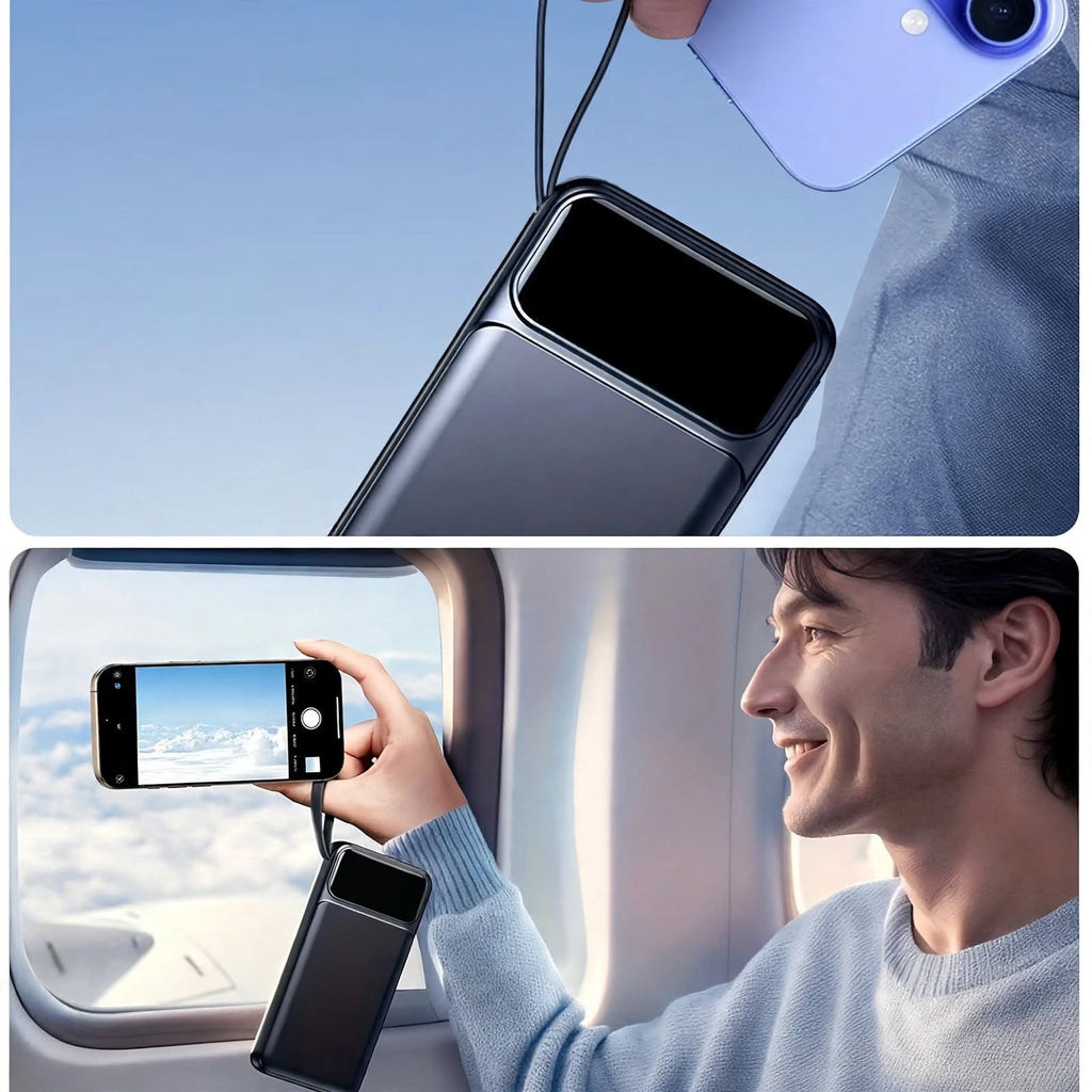 20000mAh Power Bank 20W Fast Charging - Built-in 4 Cables - USB-C