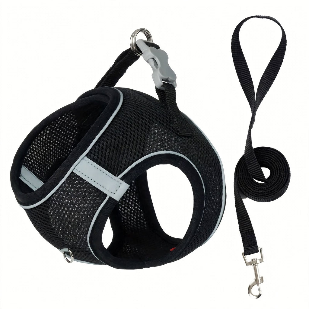 Reflective Dog Harness and Leash Set - Breathable Mesh - Adjustable
