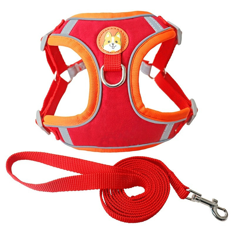 Reflective Dog Harness and Leash Set - Adjustable Breathable Vest