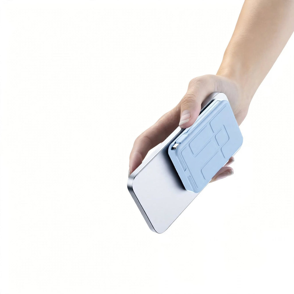 10000mAh Magnetic Power Bank - 22.5W PD Super Fast Charging - 15W Wireless - Built-in 2 Cables - Stand - Digital Display - Travel