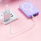10000mAh Magnetic Power Bank - 22.5W PD Super Fast Charging - 15W Wireless - Built-in 2 Cables - Stand - Digital Display - Travel