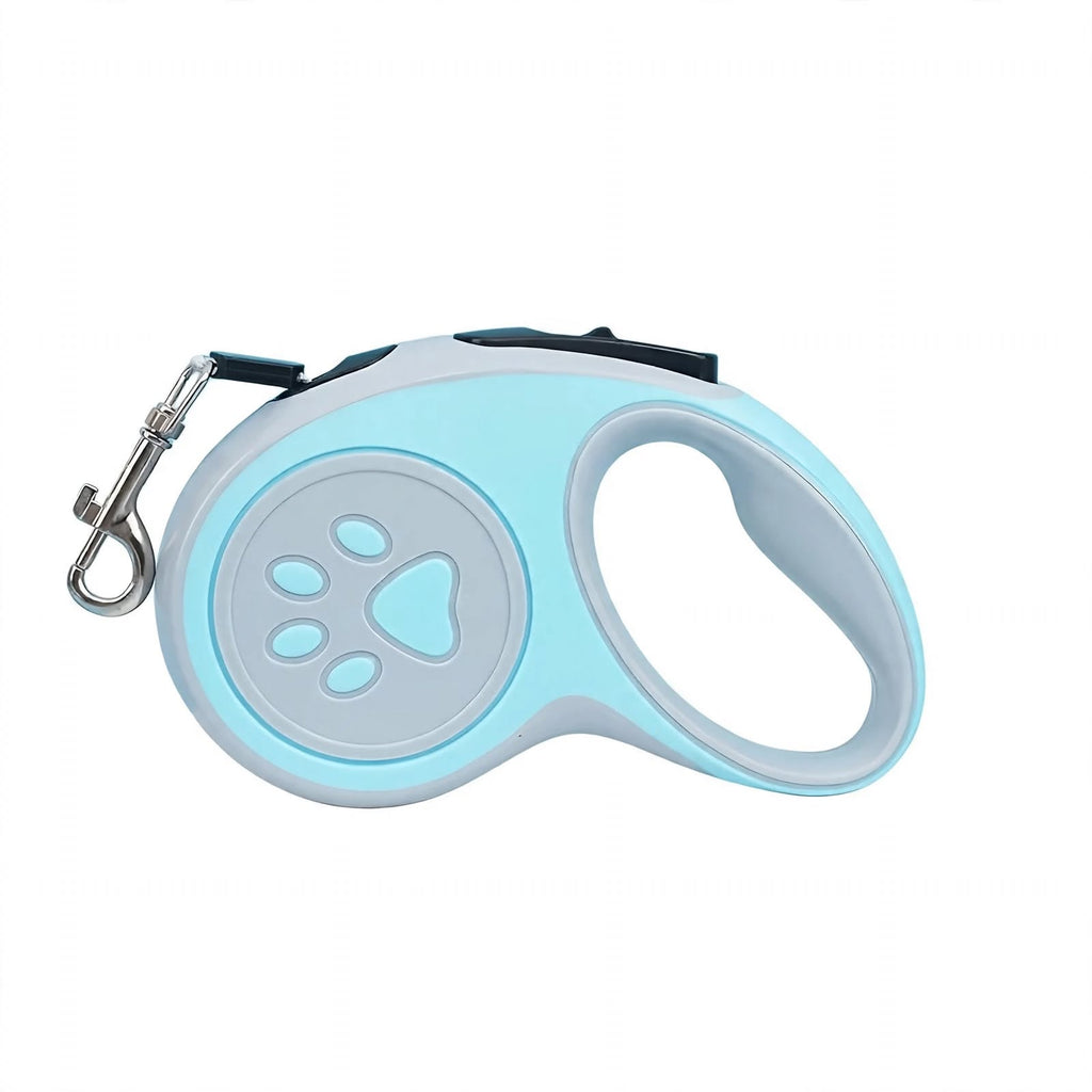 Retractable Dog Leash 3m - Paw Print Design - Automatic - For Small Dogs