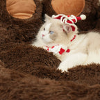 Coffee Bear Paw Pet Bed - Calming Donut - Dog & Cat Cuddler