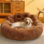 Coffee Bear Paw Pet Bed - Calming Donut - Dog & Cat Cuddler