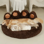 Coffee Bear Paw Pet Bed - Calming Donut - Dog & Cat Cuddler