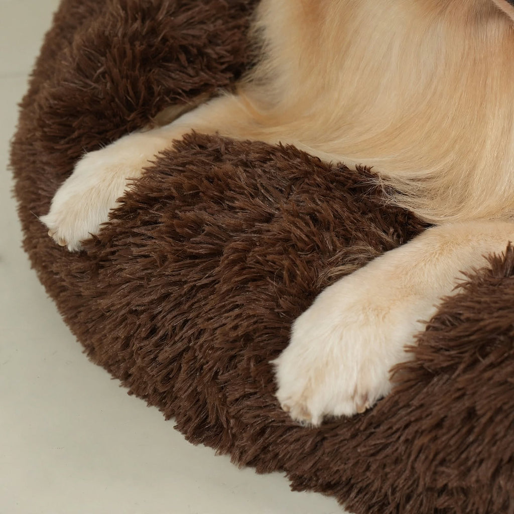 Coffee Bear Paw Pet Bed - Calming Donut - Dog & Cat Cuddler