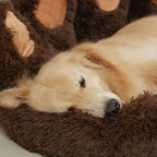 Coffee Bear Paw Pet Bed - Calming Donut - Dog & Cat Cuddler