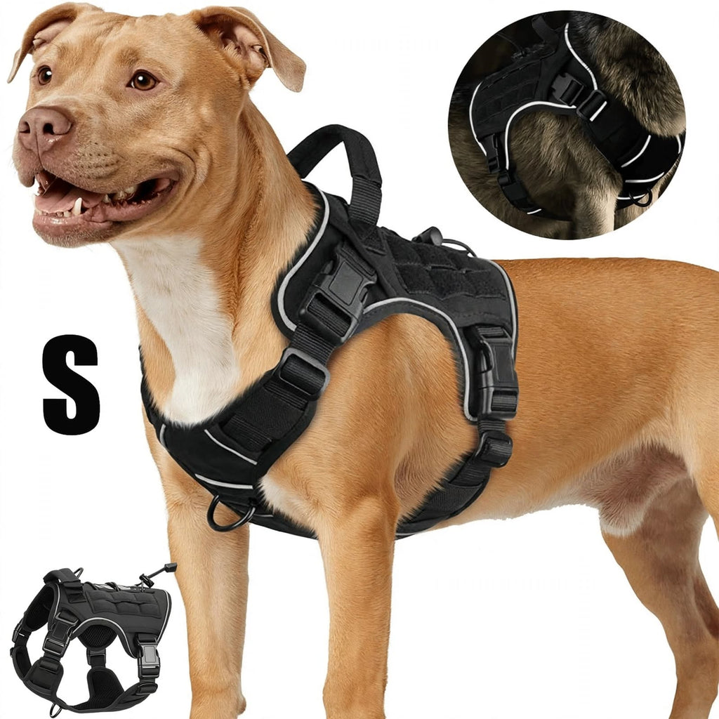 Tactical Dog Harness Vest - Reflective - Adjustable for Large Dogs