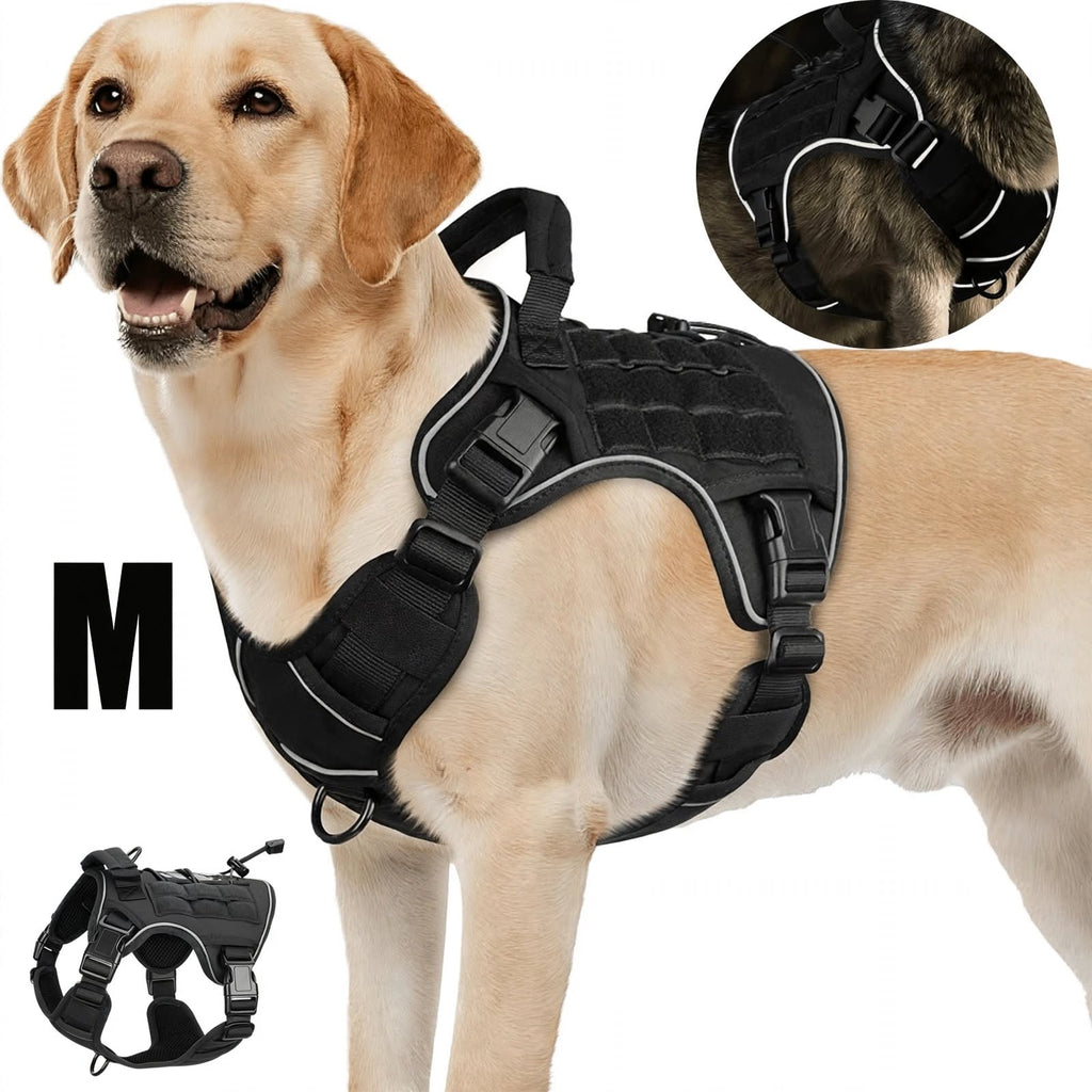 Tactical Dog Harness Vest - Reflective - Adjustable for Large Dogs
