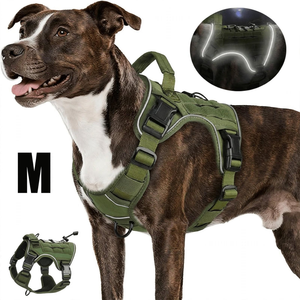 Tactical Dog Harness Vest - Reflective - Adjustable for Large Dogs