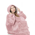 Plus-Size Oversized Hooded Blanket - Ultra Soft Reversible Sherpa Hoodie with Pocket - One Size