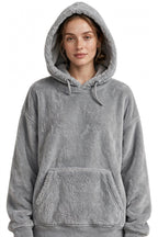 Plus-Size Oversized Hooded Blanket - Ultra Soft Reversible Sherpa Hoodie with Pocket - One Size