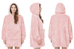Plus-Size Oversized Hooded Blanket - Ultra Soft Reversible Sherpa Hoodie with Pocket - One Size