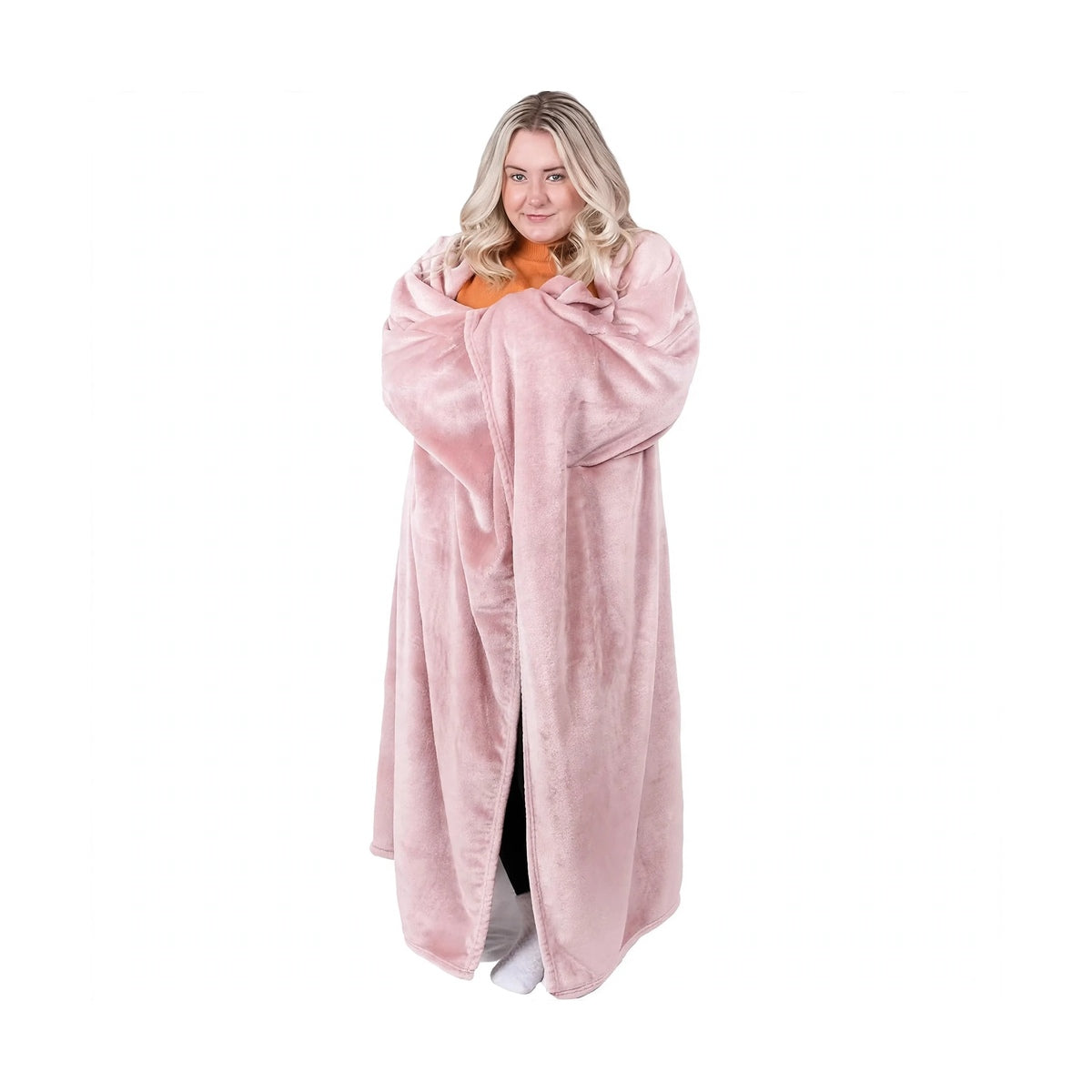 Wearable Blanket with Sleeves - Oversized Plus Size Fleece - One Size